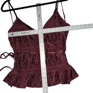 Red Ruffled Tie Front Sleeveless Camisole